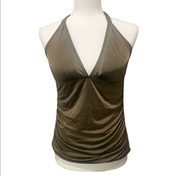 Tommy Bahama Halter Tankini Top Olive Green Size Small - Picture 1 of 5